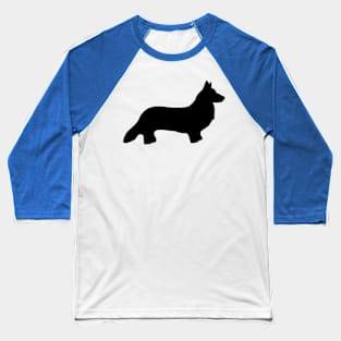 Black Corgi Shilhouette Baseball T-Shirt